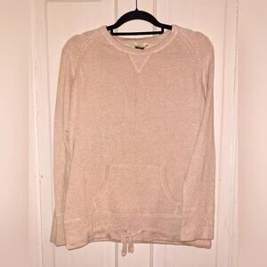 Denver Hayes Women's Neutral Beige Pullover Pocket Minimalist Size Large Coastal